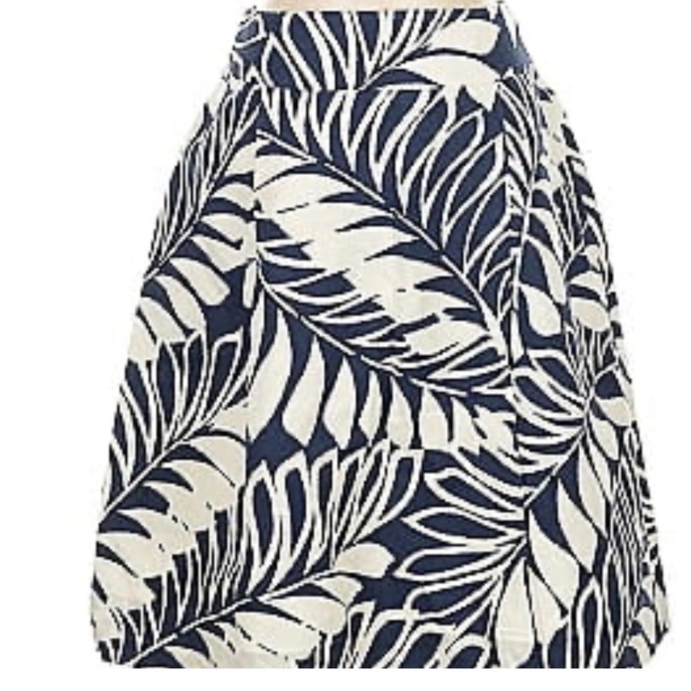 Kate Spade Tilda skirt made of a linen-cotton Size 4 lined blue white classic
